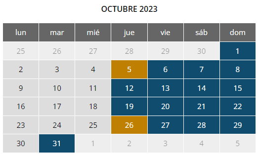 Calendario Puy du Fou - Casa Rural los Pájaros